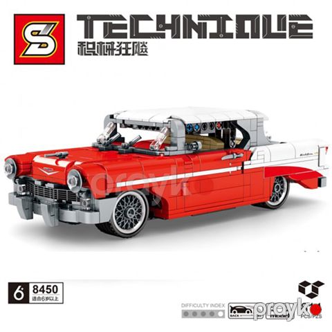 Technique Mexanik Mad Truck Lego Avtomobil Chevy Nostalgic Lego Avtomobil SY8450 Tikinti Blokları Lego Oyuncaqlar 814 blok — Bakı