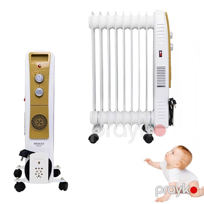 Quıcks Q-4230 Yağ Radiatoru 7-li Elektrikli Yağ Qızdırıcısı F 9-luRadiator Quicks 2000W Gücündə Ventilyatorlu Otaq Qızdrııcı — Isıtıcılar və isı ventilatorları, Bakı (5)