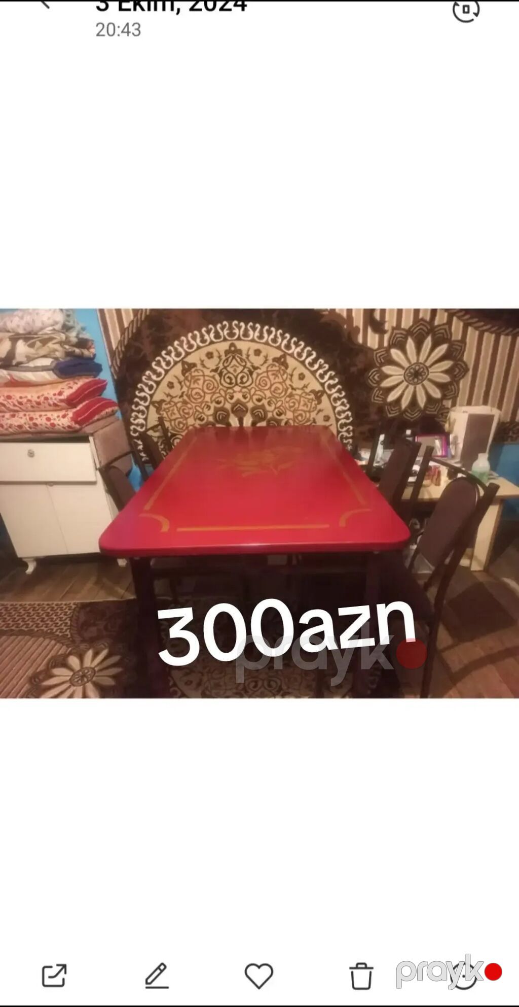 3 qapılı paltar dolabı: ortada tam boy güzgü, yanda asılqan — Şkaflar, Ağdaş (2)