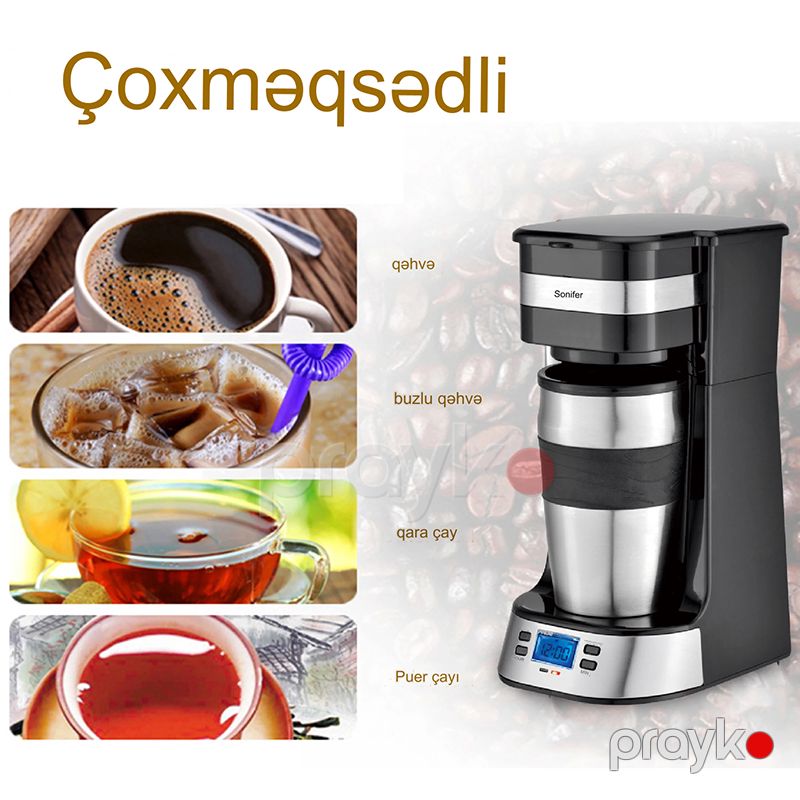 Sonifer SF-3566 Çoxfunksiyalı Qəhvə Maşını Yüksək Keyfiyyətli Kofe Hazırlayan Aparat — Digər mətbəx texnikası, Bakı (2)