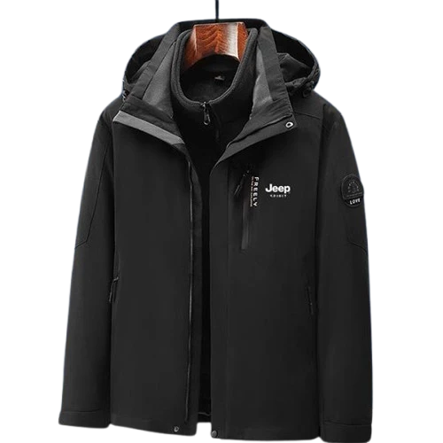 Jeep spirit üçü birində, qaz tükü astarlı İsti saxlayan dəbli kişi gödəkçəsi — Men's clothing