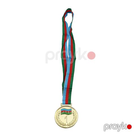 Bayraq Dizaynlı Idman Oyunları üçün Medal 1ci 2ci 3cü Yerler Üçün Qızıl Gümüş Bürünc Medal Milli — Bakı