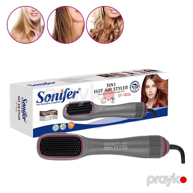 3-ü 1-də Fırça fen Mənfi İonlu Keramik Saç Düzləşdirici Sonifer sf-9656 Professional Qurutma feni — Fən, Bakı (6)