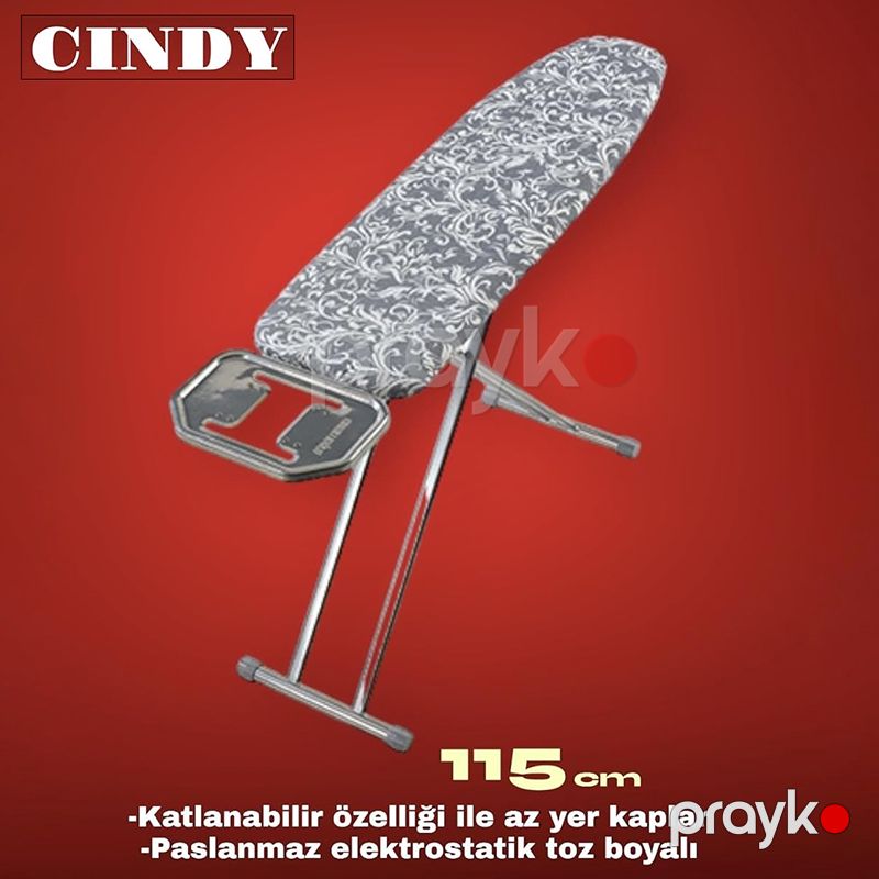 Cındy CM-038 Ütü Masası Boz Rengli Cingillioglu Cindy Ütü Masası 33x115 sm Gül Desenli Ütü Masası — Mallar, Bakı (4)