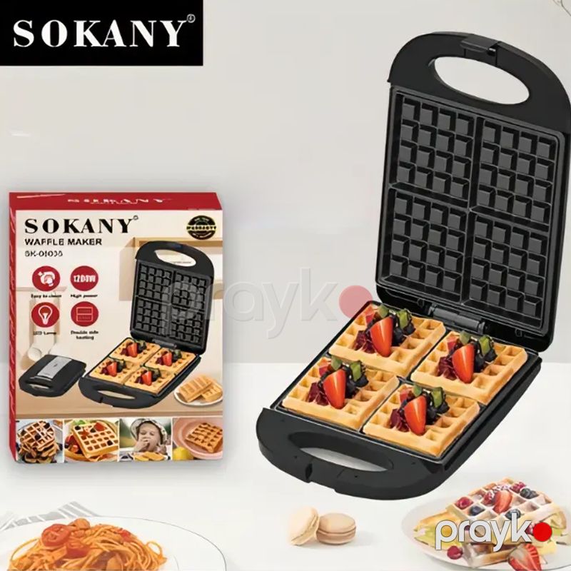 Sokany SK-08035 - Vafli Cihazı, Elektrikli Vafli Hazırlayıcı Toster Şirniyyat Tosteri, 1200W Güc, Yapışmayan plitə — Toster və vaflyasıcı, Bakı (5)