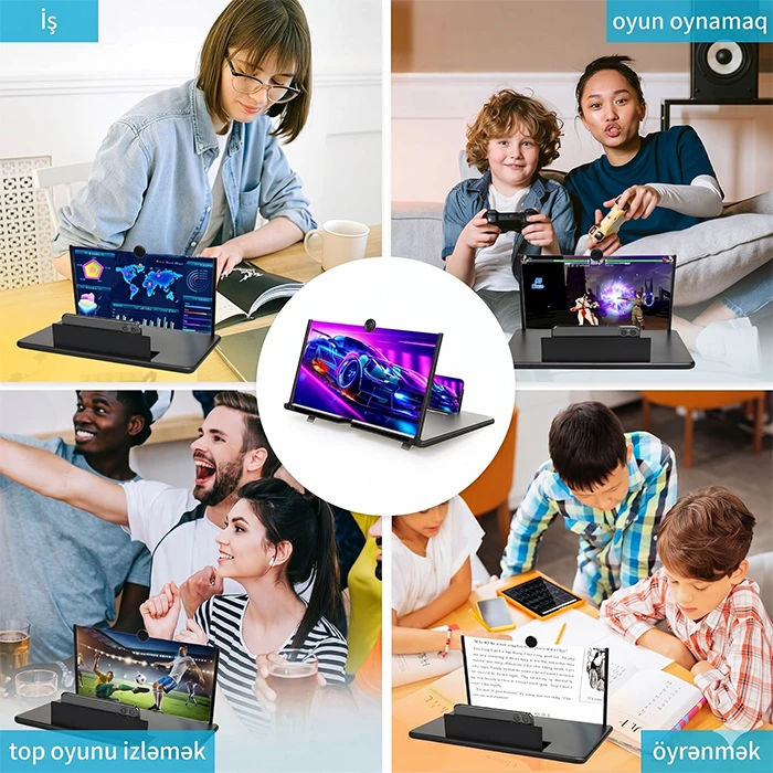 16 düymlük 3D HD Ekran Böyüdücü – Smartfonunuz üçün Universal Mobil Kinoteatr — Elektronika, Bakı (7)