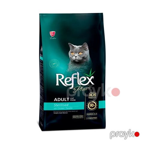 Quru yem Reflex Plus Sterilised pişiklər üçün, toyuq əti ilə, 1 kq çəki ilə — Bakı
