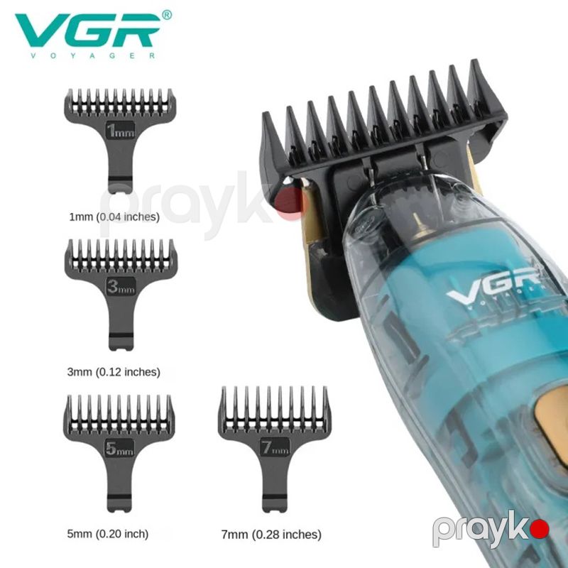 VGR Professional Kişi Saç Kəsmə Maşını Şəffaf Suya Davamlı Təkrar Doldurula Bilən V-961 Saç Makinası — Usturalar, trimmerler və epilyatorlar, Bakı (5)