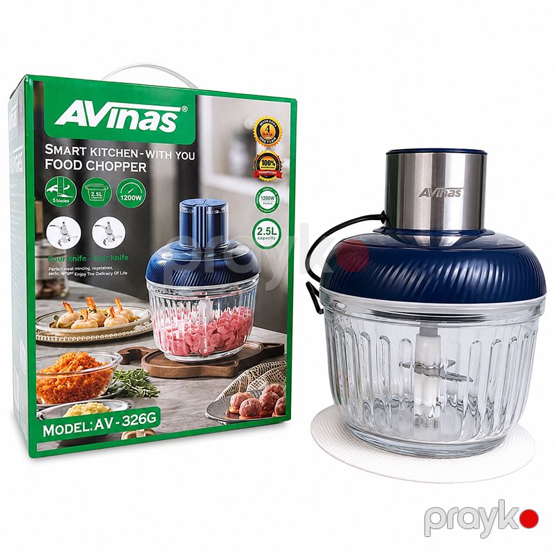 Avinas AV-326 G Doğrayıcı 1200W Güc 2.5 Litr Tutumlu Qab Sürətli Doğrayıcı — Blenderlər, xırdalayanlar və mikserlər, Bakı (2)
