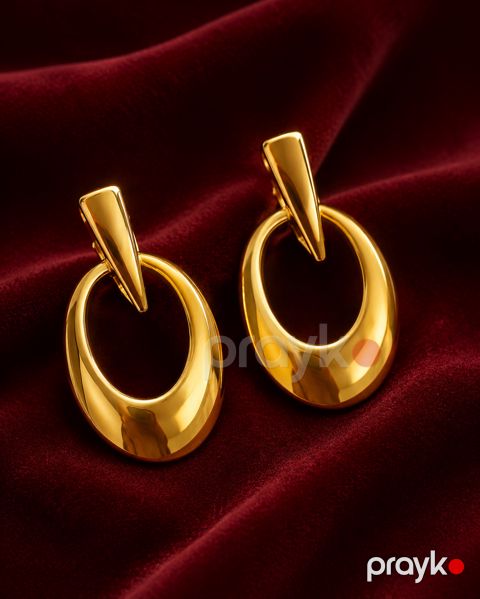 Sırğa Xuping 7009 qadınlar üçün, asimmetrik, qızılı, bijuteriya ərintisi, 4 mm — Bakı