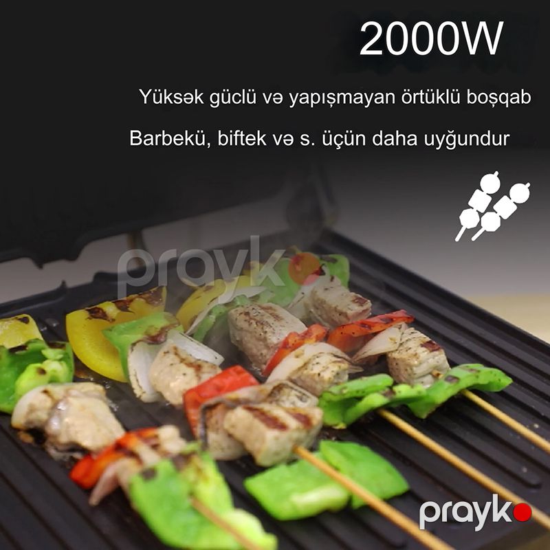 Sonifer SF-6142 Elektrikli Qril Sendvic Maşını Xüsusi Yapışmayan Örtüklü Profesionnal Termostat Nəzarətli Toster Grill Maker Sandwich Maker — Toster və vaflyasıcı, Bakı (5)