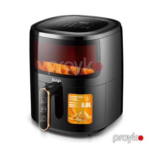 Çoxfunksiyalı RAF Peşəkar Hava Fritözü 6L Böyük Tutuma Malik Tənzimlənməsi Asan LED Displey 1500W Termostat Nəzarəti — Bakı