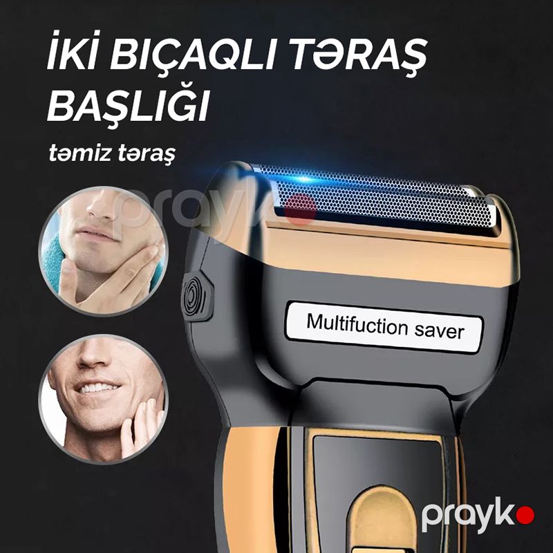 Geemy GM 595 Professional Saç Kəsmə Maşını Trimmer 3 Başlıqlı Üzqırxan Maşın — Usturalar, trimmerler və epilyatorlar, Bakı (2)