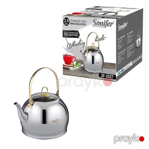 Sonifer 2L Paslanmayan Polad Çaydan SF-2527 Kiçik Ölçülü Paslanmayan Polad Çaydan Klasstik Polad Kettle — Bakı