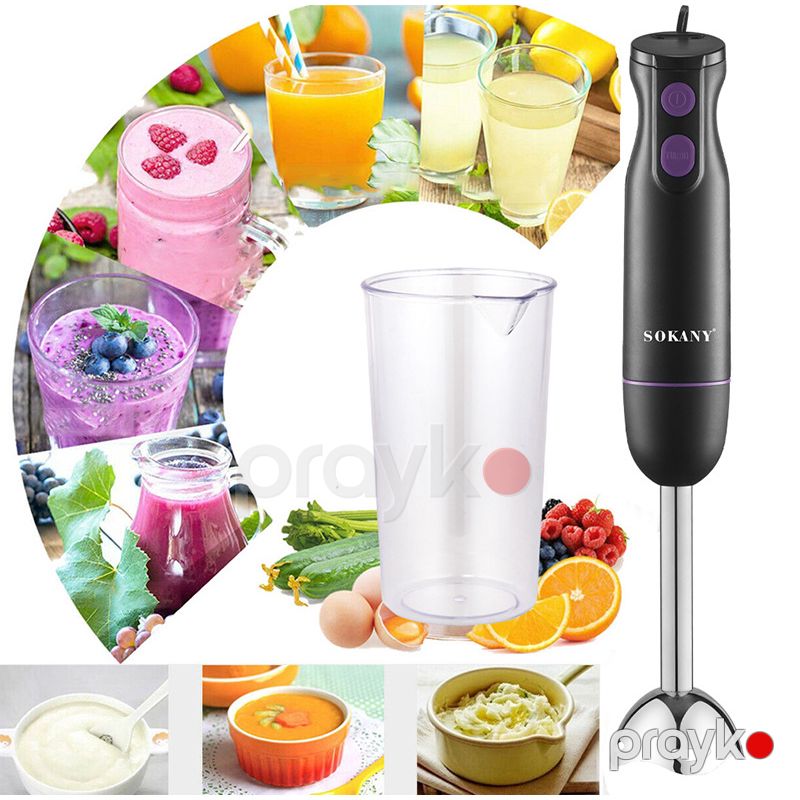 2 Sürət Ayarlı Sokany Elektrikli Əl Blenderi Dəsti 300W Gücündə DC motor Paslanmaz Polad Əl Blenderi 600Ml — Blenderlər, xırdalayanlar və mikserlər, Bakı (3)