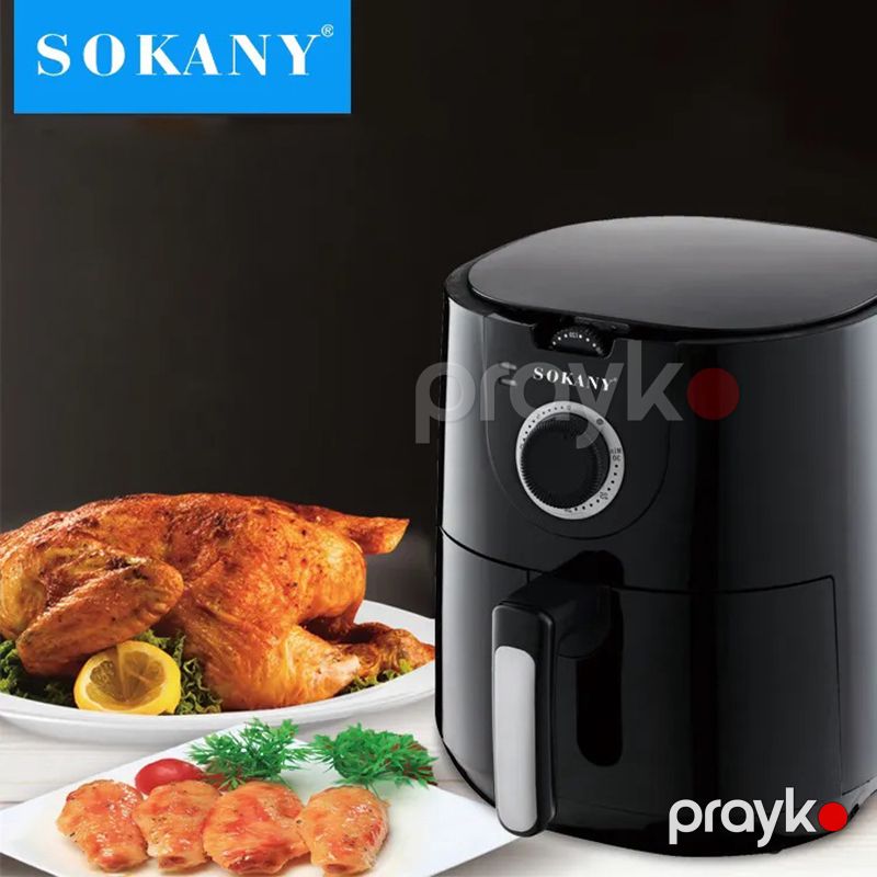 Üstün Keyfiyyətli Sokany Hava Fritözü 5l Tutuma Sahib Çoxfunksiyalı Air Fryer 1500W Gücündə Tənzimlənən Termostat Nəzarəti — Digər mətbəx texnikası, Bakı (2)