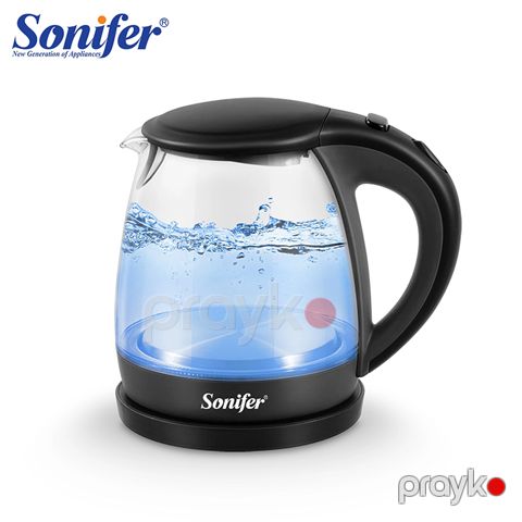 Sonifer SF2087 LED İşıqlı Elektrikli Şüşə Çaydan Tutum 1L Yüksək Güclü 2200W — Bakı