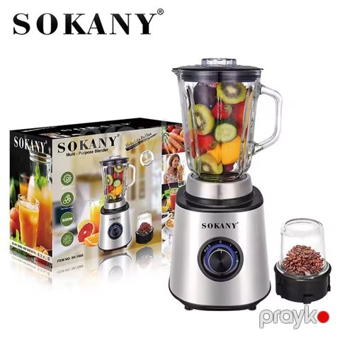 Sokany SK-150s 3 Sürətli Tənzimlənən Meyvə Blenderi Çoxməqsədli Elektrikli Kokteyl Blenderi Şüşə Üyüdücü Blender — Bakı