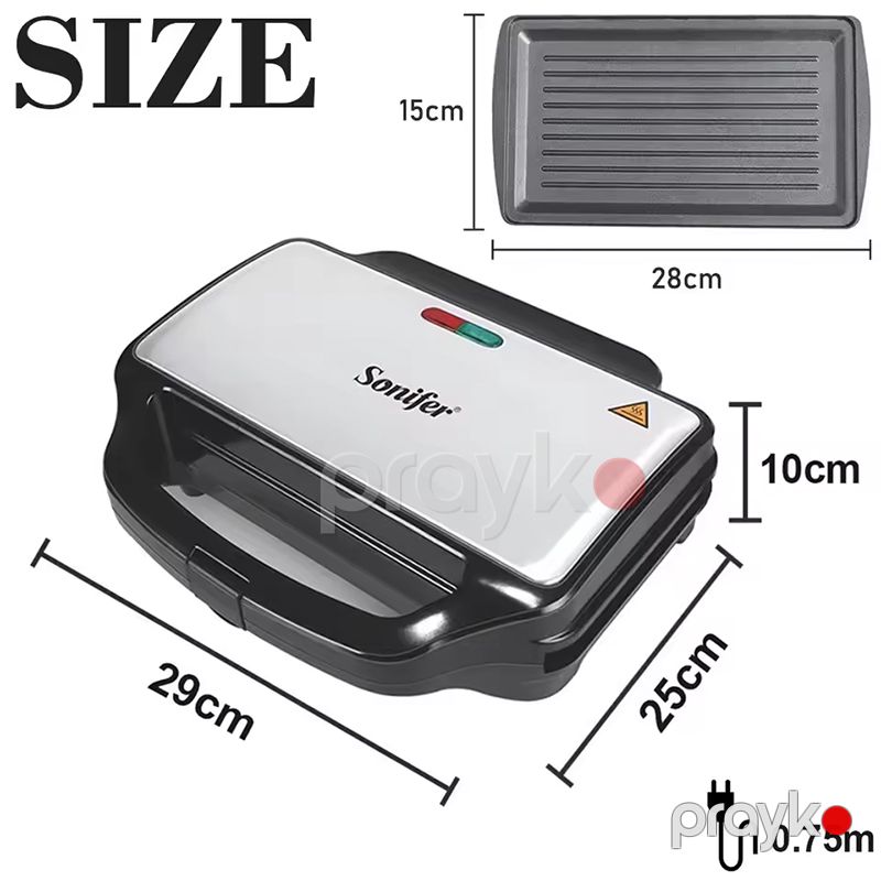 Sonifer SF-6055 Çoxfunksiyalı Yüksək Keyfiyyətli Toster Portativ 900W Gücündə Toster — Toster və vaflyasıcı, Bakı (5)