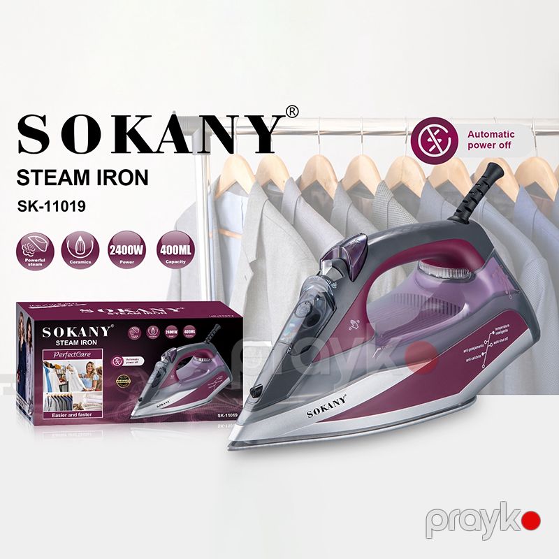 Sokany SK-11019 Buxar Funksiyalı Elektrik Ütü 2400 Vt, 400 ml Keramik Buxarlı ütü — Ev texnikası, Bakı (4)