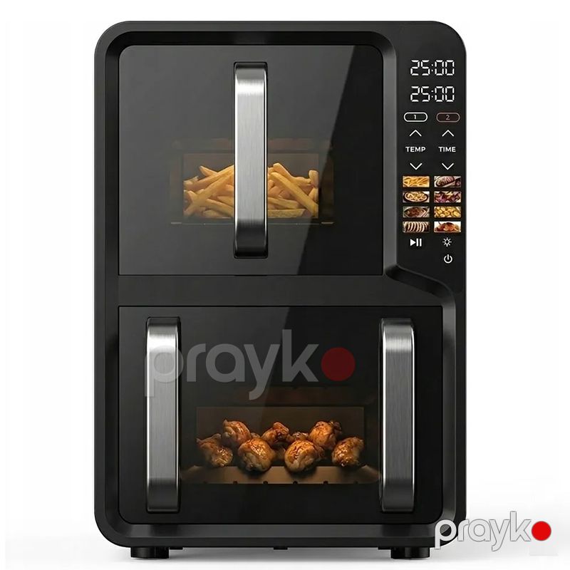 DSP İkiqat Hava Fritözü 1300 Vt Üst + 1500 Vt Alt – 12 L Tutum (5 + 7 L) KB2197 Air Frey — Ev texnikası, Bakı (3)