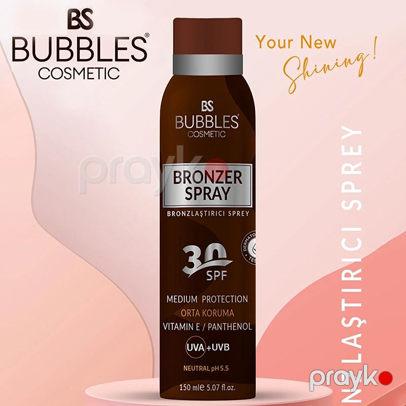 Bs Bubbles Cosmetic Bronzlaştırıcı Sprey Boya Içermez Panthenol Vitamin E 150ml Bronzalaşdırıcı 30 Spf Krem — Gözəllik və səhiyyə, Bakı (5)