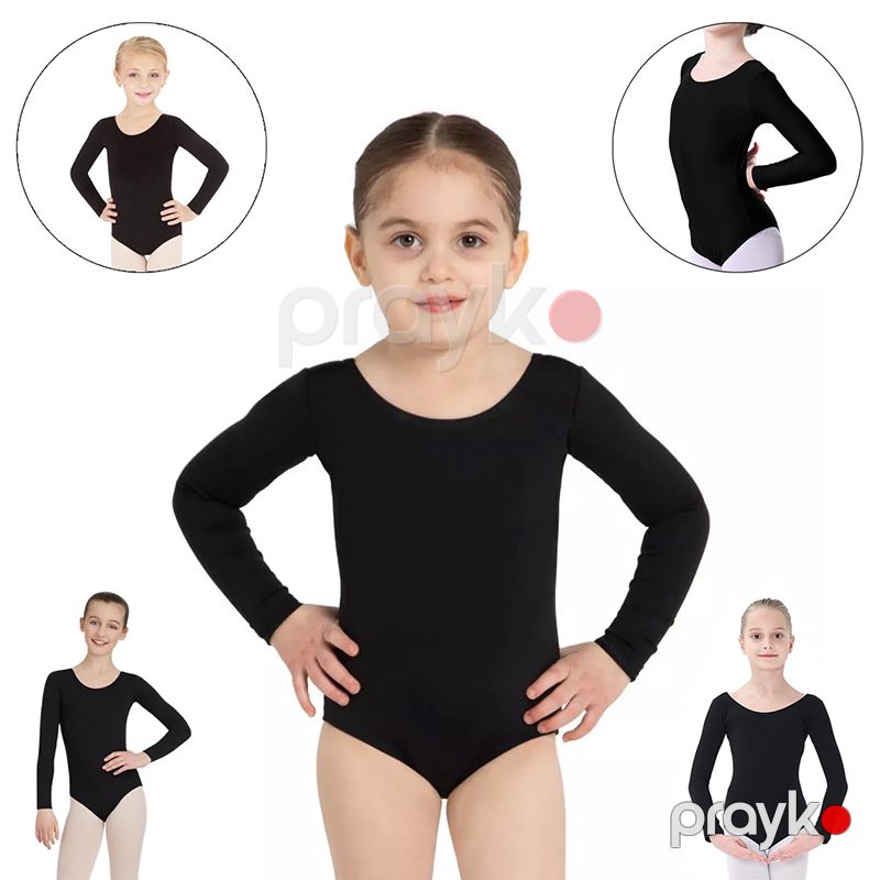 Gimnastikası Üçün Rəqs Geyimi Qara Uzunqol Body Qızlar Üçün Rahat Rəqs Balet Sinif Geyimi Gimnastik mayo — Geyim, ayakkabı, aksesuarlar, Bakı (4)