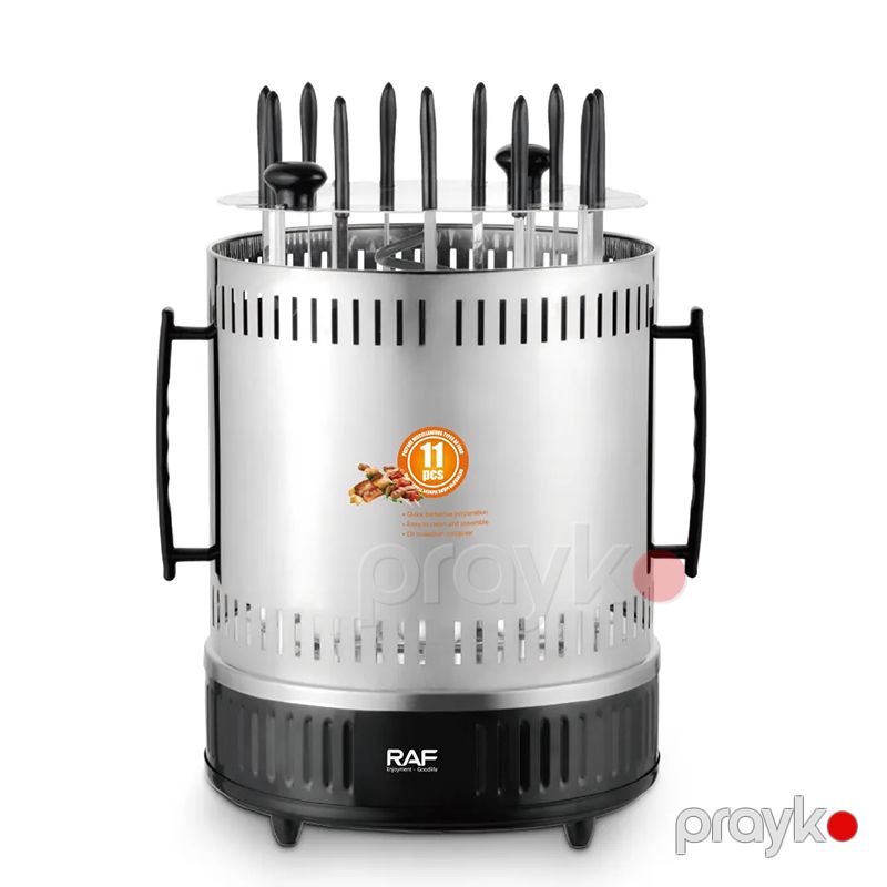 RAF R.8628 Çoxfunksiyalı Elektrikli Manqal Şaquli Portativ Fırlanan Barbekü 1500W — Soba və qrillər, Bakı (4)