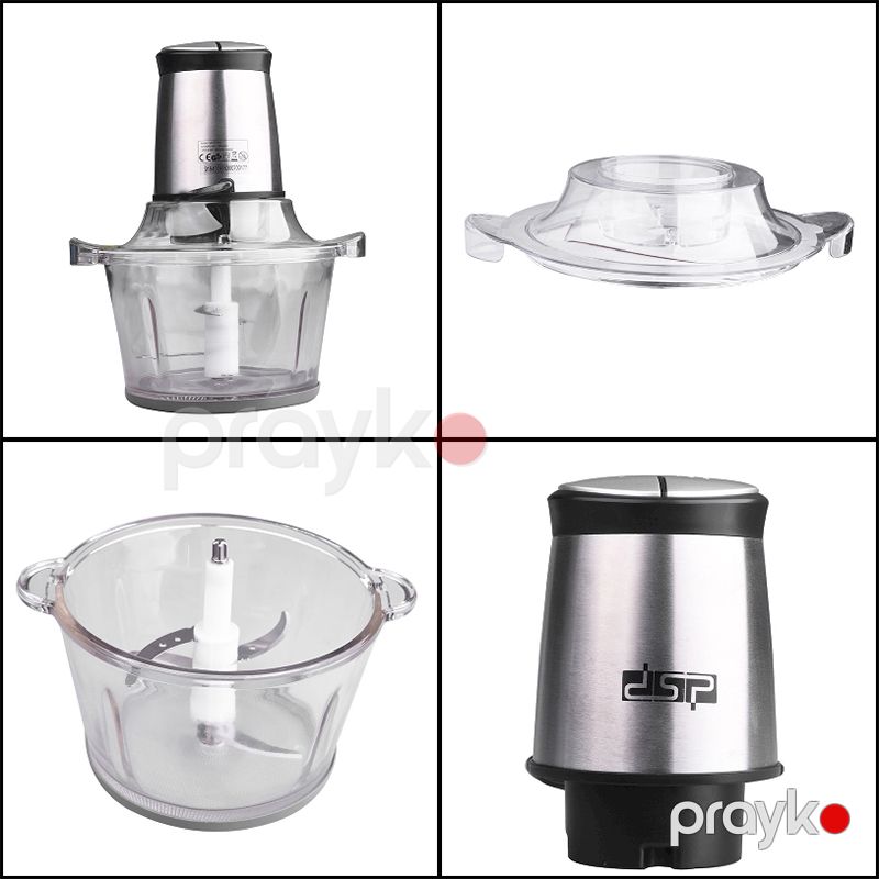 Mətbəx Üçün Şüşə Qablı Elektrikli Doğrayıcı 1,5L Tutuma Malik Peşəkar DSP Gümüş Qida Doğrayıcısı 1,5L DSP 400W — Blenderlər, xırdalayanlar və mikserlər, Bakı (4)