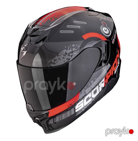 Motosikl dəbilqəsi Scorpion EXO-520 Evo Air Titan Metal Black/Red, ölçü XXL — Bakı