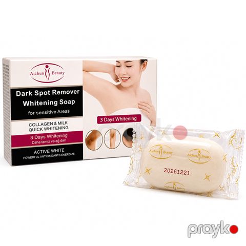 Aichun Beauty Dark Spot Remover Whitening Soap – Həssas Nahiyələr üçün Ağardıcı Sabun (Collagen & Milk) — Bakı