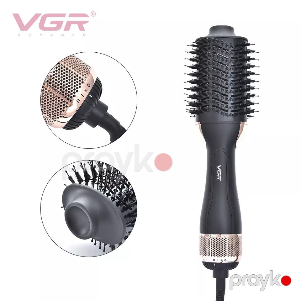 VGR Keyfiyyətli 3-ü 1 Arada Saç Qurutma Feni Professional Fırça Daraq Saç Düzləşdirici Fen VGR v-492 — Fən, Bakı (6)