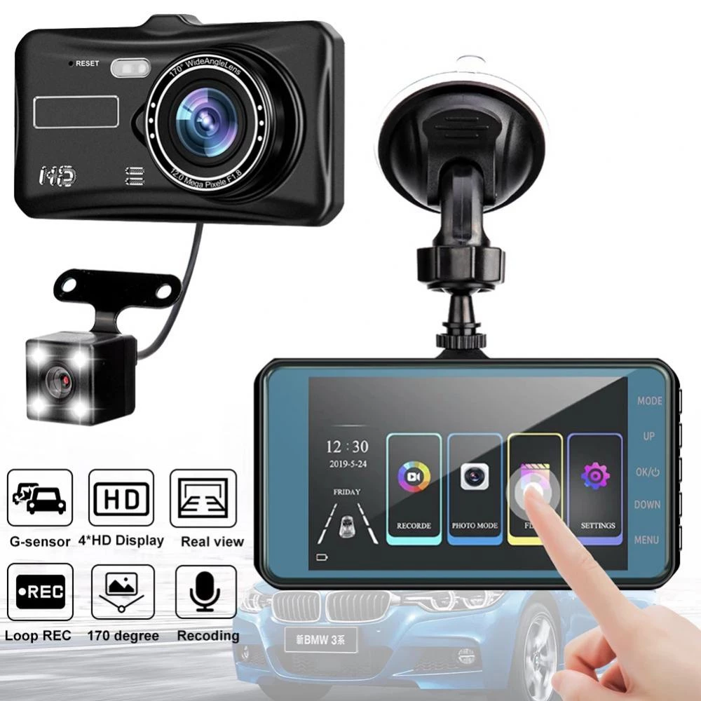BT-100CC avtomobil video qeydiyyatçısı - iki kamera, 4 düym sensorlu ekran. Hədiyyə kompaniyası: MikroSD yaddaş kartı 32 Gb 10 klass — Mallar, Bakı (3)