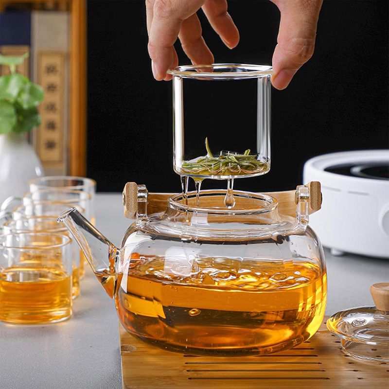 Şüşə Çaynik Çıxarıla Bilən Filtrli Dəm Çayniki 1200 ML — Çaynikler və qəhvə qabları, Bakı (2)
