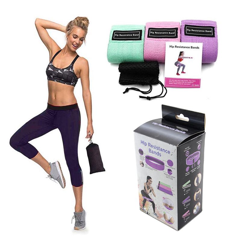 Hip Ayaq və Bud Nahiyəsi üçün Məşq Müqavimət Bantları Sürüşməyən Parça Ayaq Bantları Elastik Məşq Bantları — Fitness və yoqa, Bakı (2)