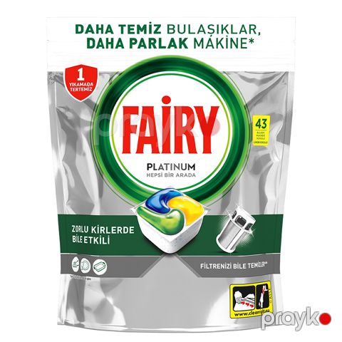 2 ədəd Fairy Platinum 43 Qabyuyan Yuyucu Kapsul Limon Ətirli Fairy Platinum Bulaşık Makinesi Kapsülü 43'lü — Bakı