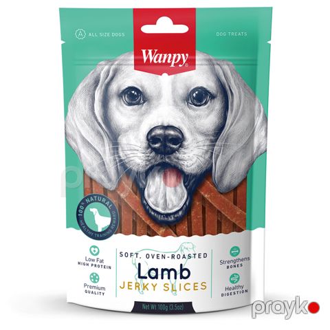 İtlər üçün məzə Wanpy Lamb Jerky Slices, quzu əti ilə, 100 q — Bakı