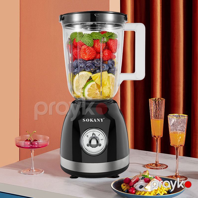 Sokany 500W Crusher 1.5L Böyük Tutumlu Çoxfunksiyalı Gümüş Blender Yüksək Sürətli Paslanmayan Polad Bıçaq — Blenderlər, xırdalayanlar və mikserlər, Bakı (7)