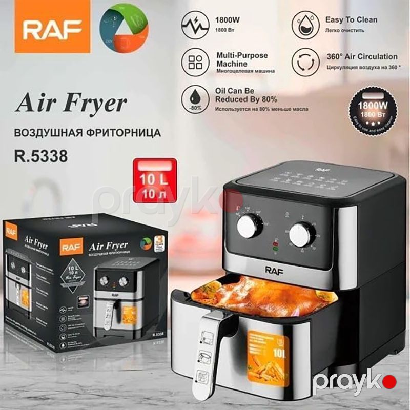 RAF R.5338 Elektrikli Qızardıcı 1800W Gücə Məxsus Mətbəx Üçün Böyük Tutumlu Elektrikli Qızardıcı Maşın Airfryer 10L — Digər mətbəx texnikası, Bakı (5)
