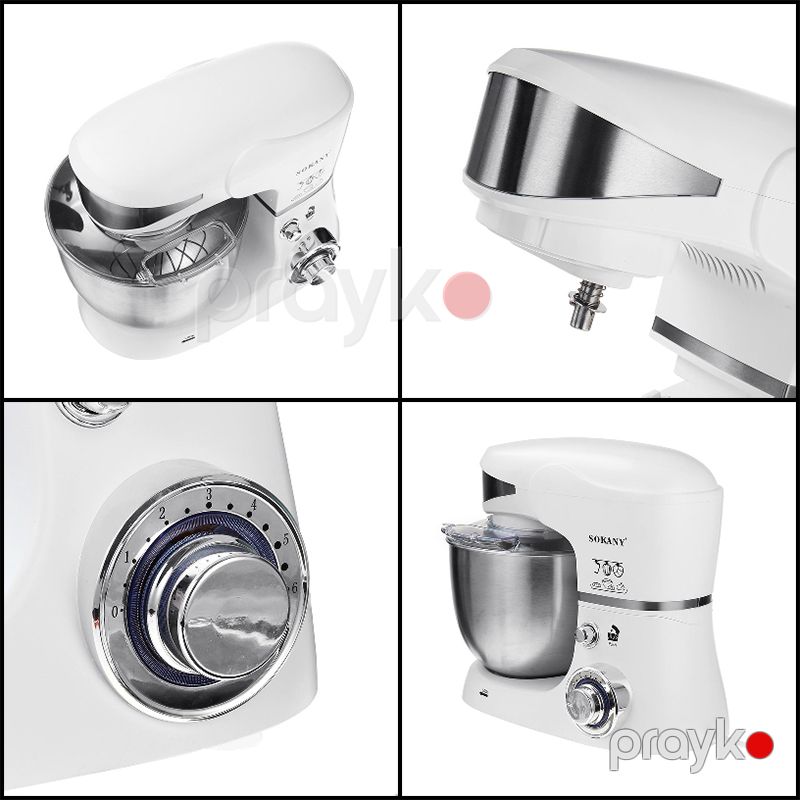 5-i 1 Arada Sokany Elektrikli Xəmir Yoğurma Maşını 1000W 6 Müxtəlif Sürət Parametrinə Malik Professional Xəmir yoğurma Mikseri 5L — Blenderlər, xırdalayanlar və mikserlər, Bakı (4)
