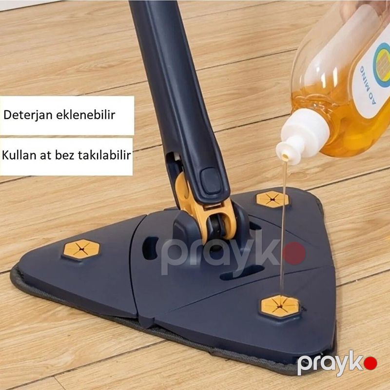 Döşəmə Tavan Divar Pəncərə Silmək Üçün 360° Fırlanan Ev Təmizləmə Fırçası Qatlana Bilən Döşəmə Təmizləyici Mop — Mallar, Bakı (5)