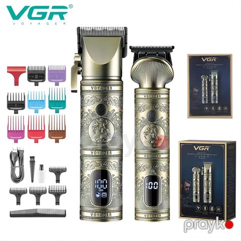 VGR Saç Qırxan Təraş Maşını Vintage Saç Kəsmə Dəsti Professional Kişi Saç Qırxan Elektrikli Matel Trimmer Dəsti Bərbər üçün V-670 — Bakı