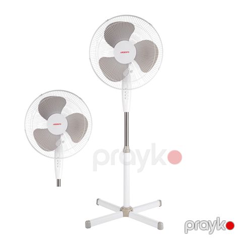 Ardesto FN-1608CW Döşəmə Ventilatoru Ağ Rengli Avtomatik Dönmeli Elektrikli Ventilator — Bakı