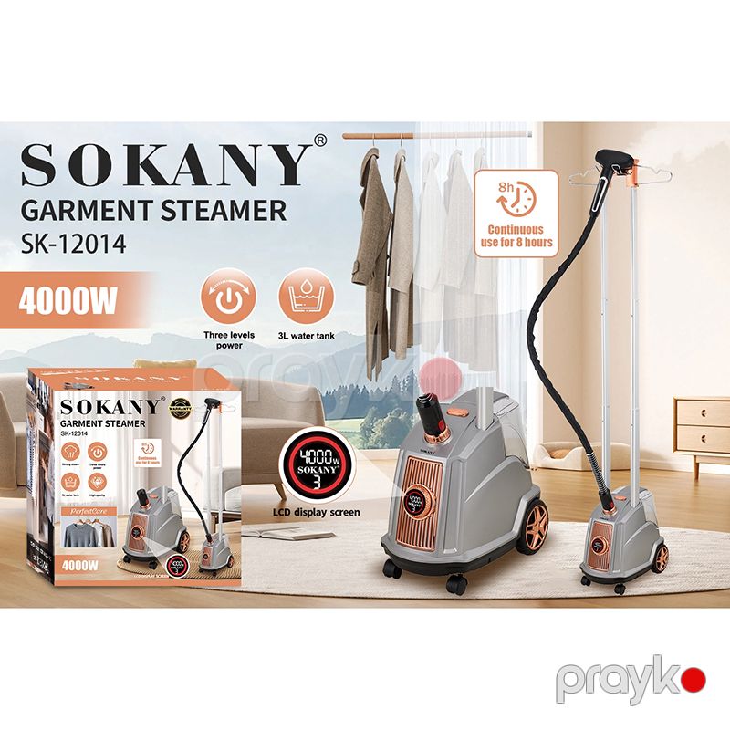 Sokany 4000W 3L Buxarlı Ütü Model SK-12014 sürətli qızdırıcı əl şaquli asma paltar buxarlandırıcı — Ev texnikası, Bakı (4)