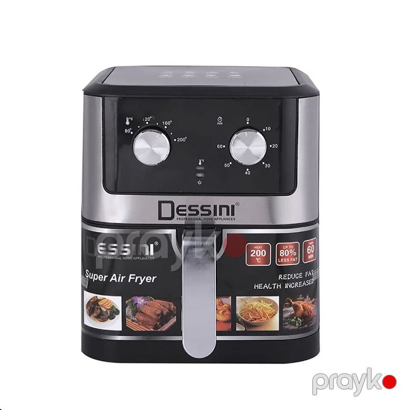 Dessini Elektrikli Dijital Hava Fritözü 7 Litrlik Dessini Yağsız Fritöz 80 200 Peşəkar Paslanmayan Polad Dessini Air Fryer — Digər mətbəx texnikası, Bakı (2)