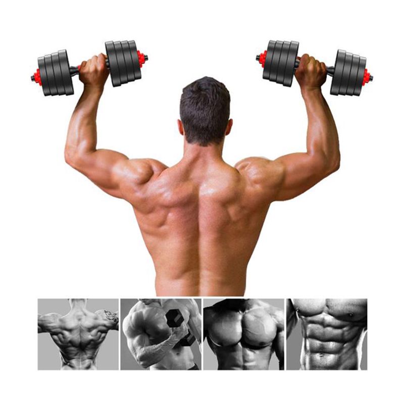 Qantel Dəsti 40kq Ştang 2x 20kq Qantel Plastik Örtüklü Tənzimlənən — Fitness və simulyatorlar, Bakı (5)