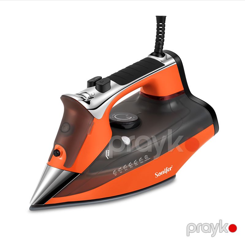 Sonifer SF-9088 Professional 220v Elektrikli Keramik Buxar Ütüsü Narıncı Qara Rengli Demir Buxar Ütüsü — Ev texnikası, Bakı (2)
