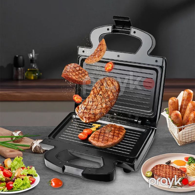 Sokany Qeyri-yapışmayan Toster SK-BBQ-848 2 Bişirmə Plitəli Elektrikli Qapalı Qril Toster Asan Təmizləməli Sandwich Maker — Toster və vaflyasıcı, Bakı (4)