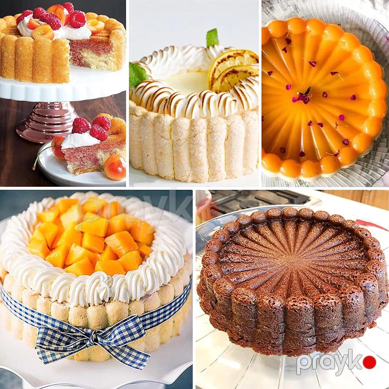 Dəyirmi Çiçəkli Silikon Tort Kalıpı, 20 sm Dəyirmi Tort Qəlibi, Yapışmayan Keks Bəzəyən Xəmir qabı — Qablar və mətbəx əşyaları, Bakı (6)