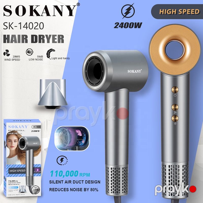 Sokany SK-14020 - Hava Feni 2400W Yüksək Sürətli Hava Feni Portativ Saç Qurutma Maşını — Fən, Bakı (6)